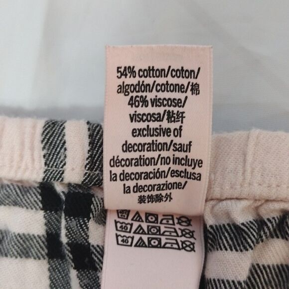 Victoria's Secret Pink Black Plaid High Rise Wide Leg Pajama Pants XL - Picture 13 of 13